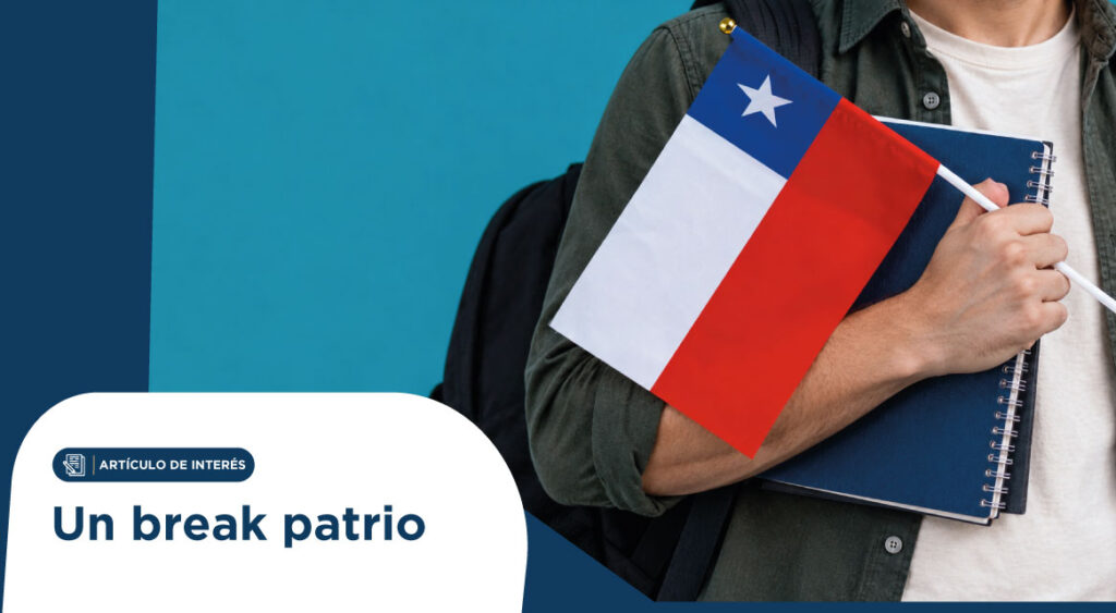 Estudiante disfrutando un descanso durante las Fiestas Patrias