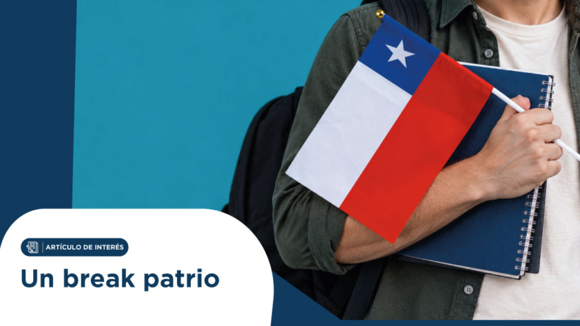 Estudiante disfrutando un descanso durante las Fiestas Patrias